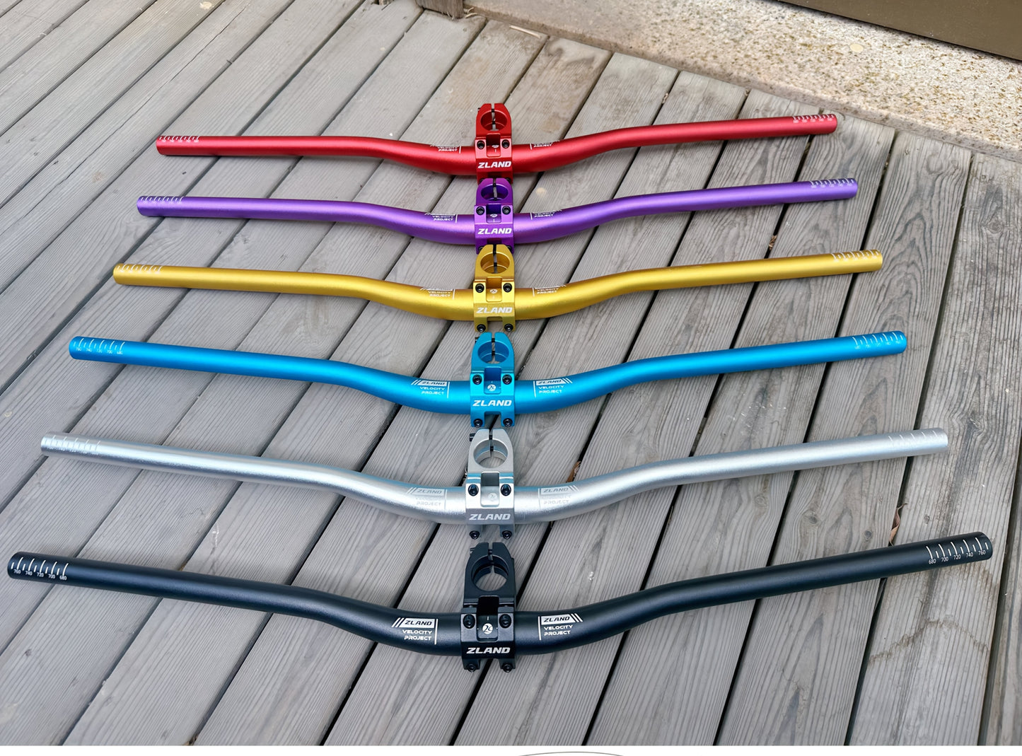 ZLAND MTB riser handlebar and stem set, six colours