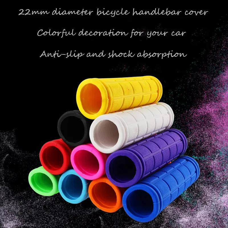 1Pair Bicycle Handlebar Grips Anti-Skid Bike Handle Bar Grips Rubber Covers Fixed Gear BMX MTB Mountain Bike Bicycle Accessories