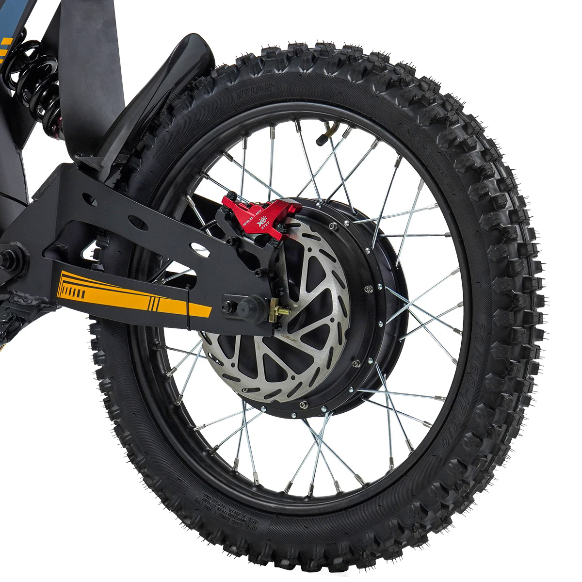 Hub motor and hydraulic disc brake detail