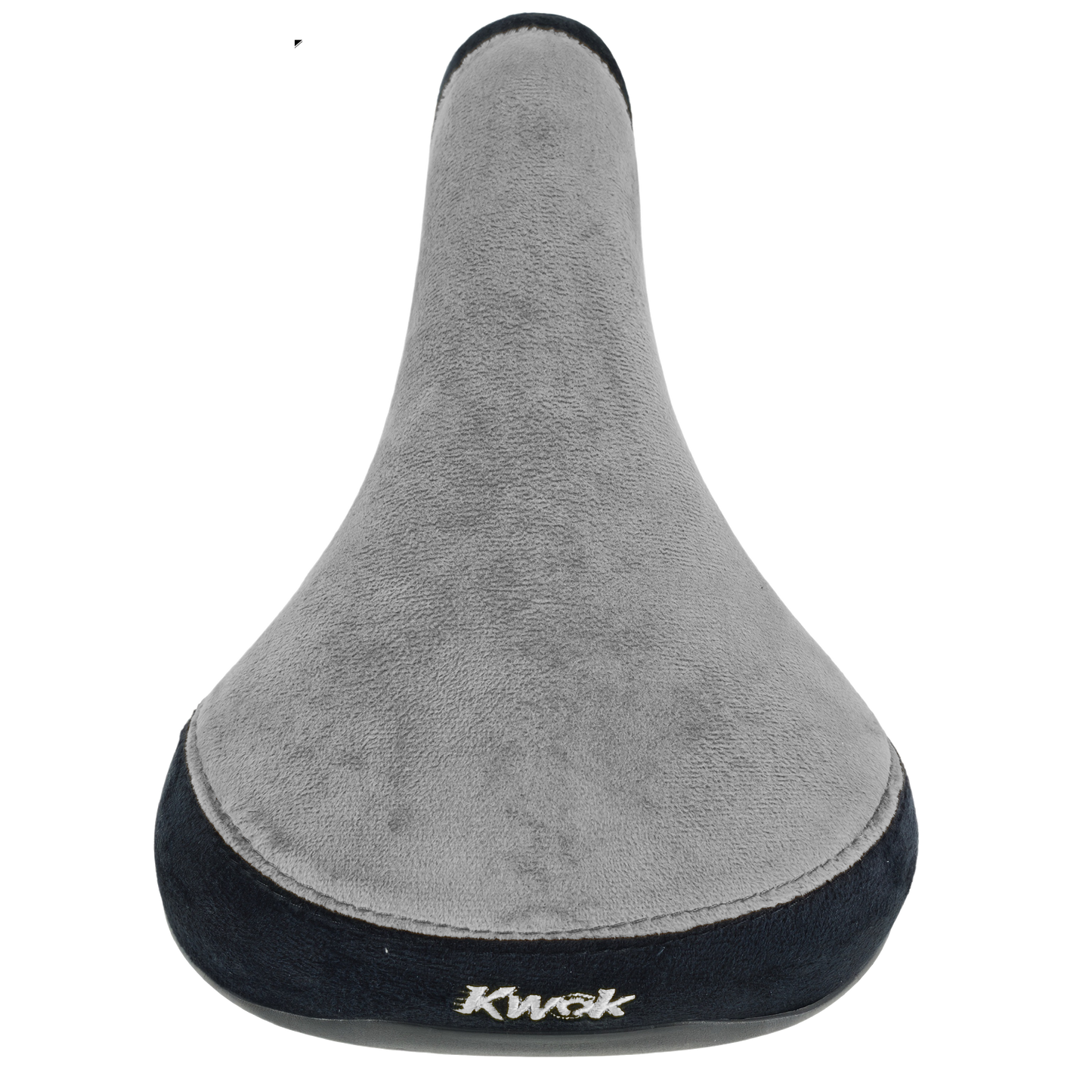 Grey two-tone velvet bike saddle