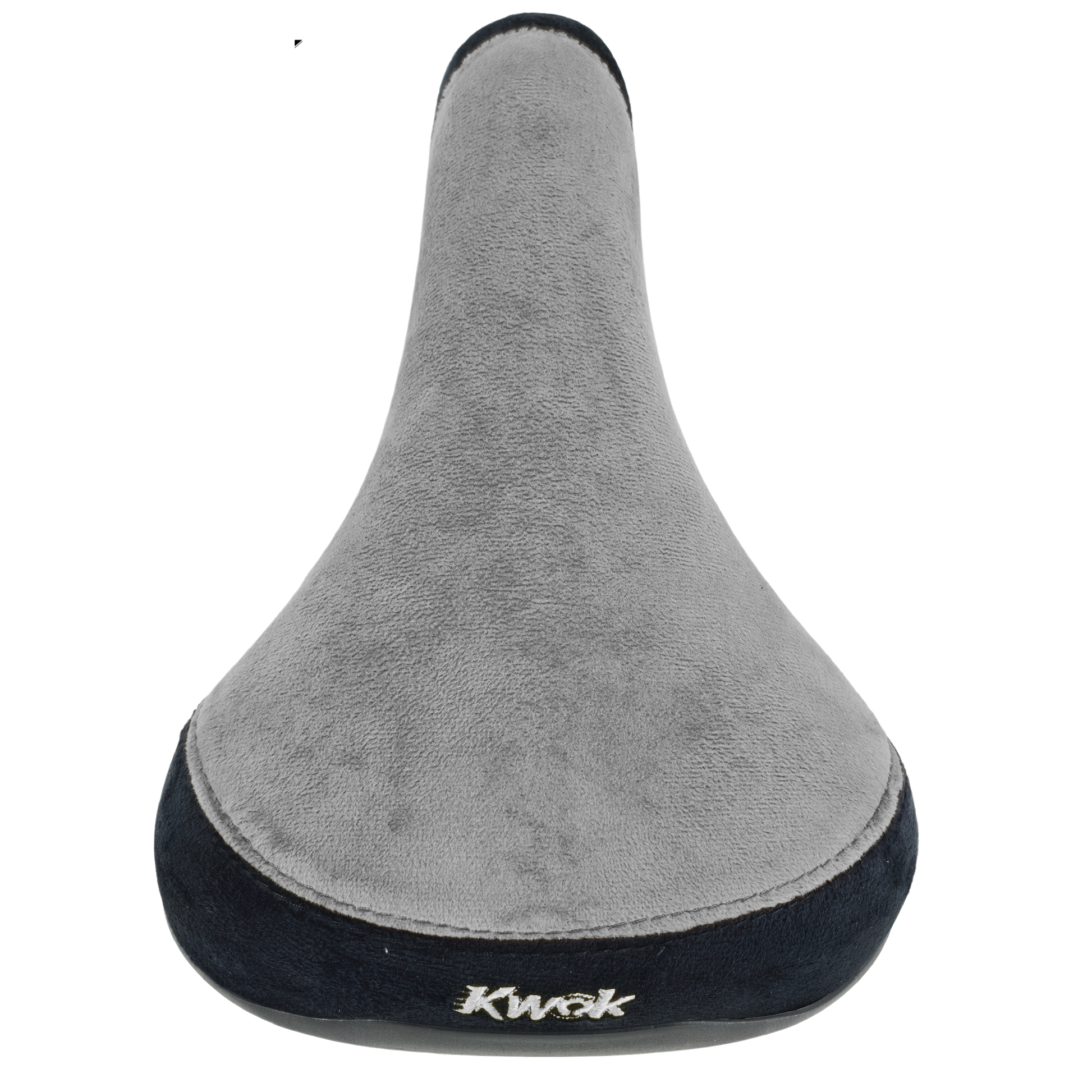 Grey two-tone velvet bike saddle