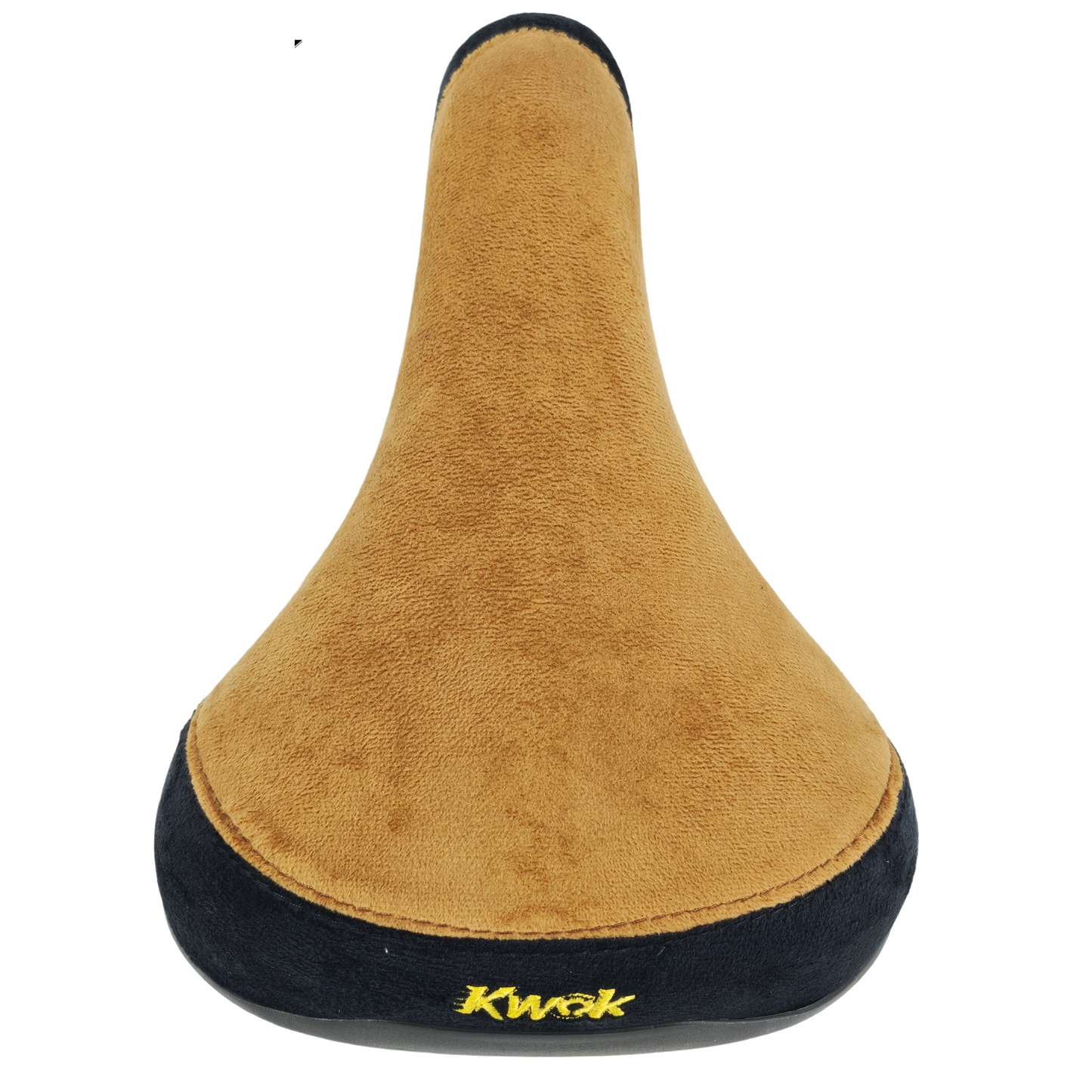Tan two-tone velvet bike saddle