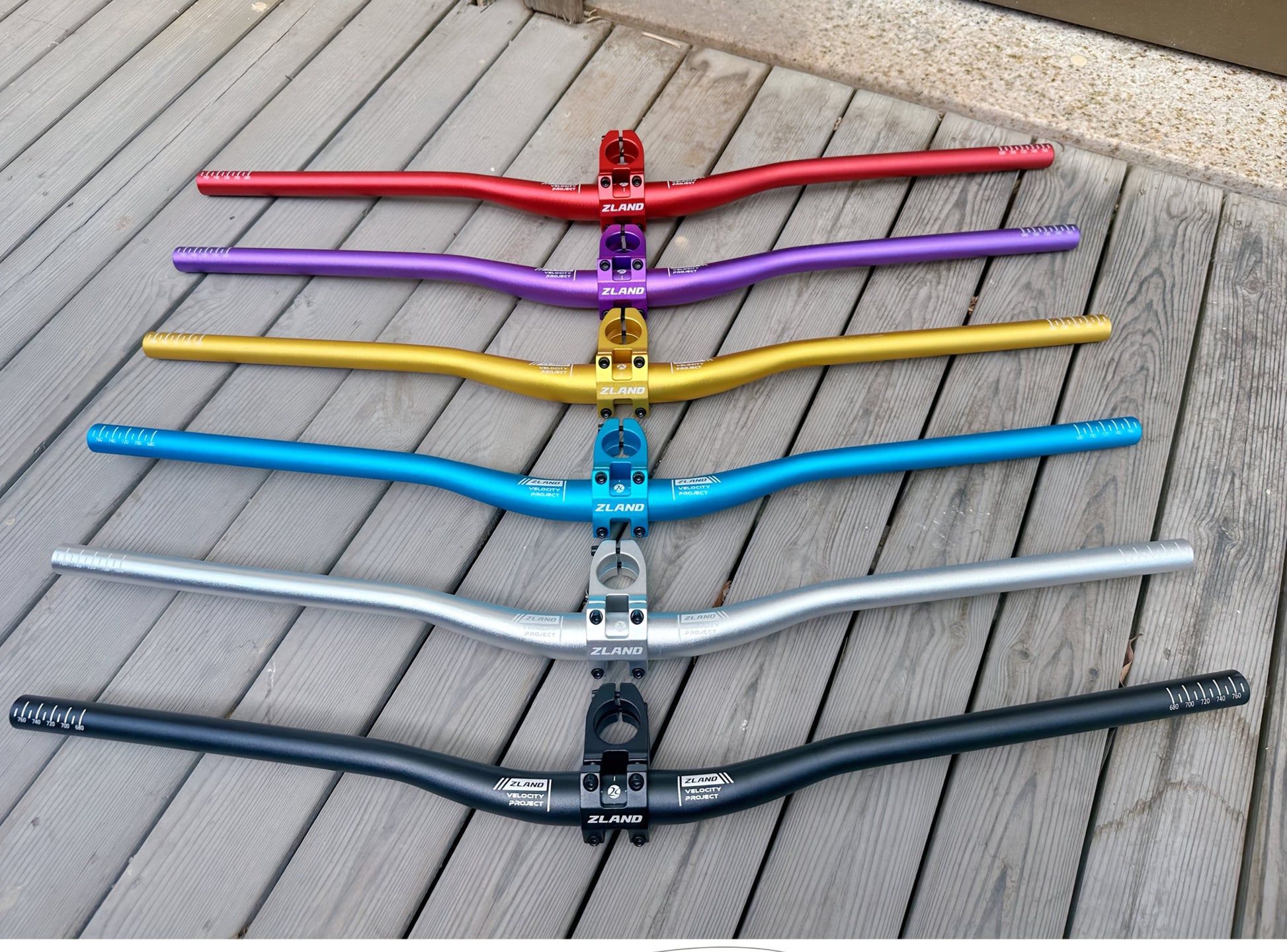 ZLAND MTB riser handlebar and stem set, six colours